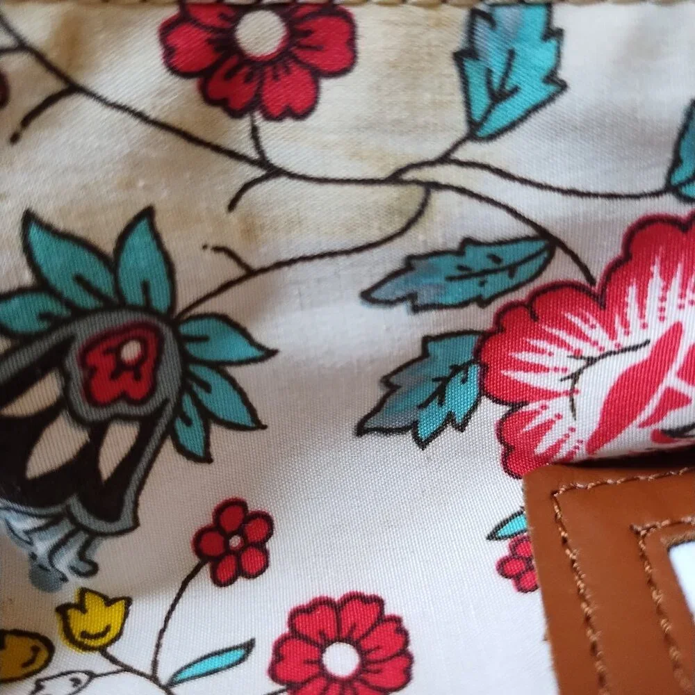 Latico Women's Brown Glossy Leather Tote Bag Purse With Braided Handles - Picture 15 of 16